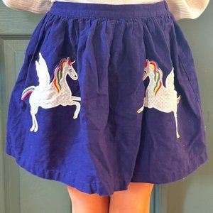 Girls Boden Unicorn Appliqué Skirt